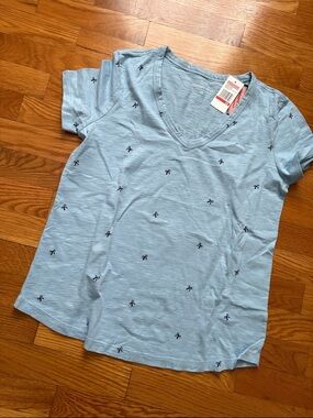Vineyard Vines Jake Blue Slub V-Neck Tee
